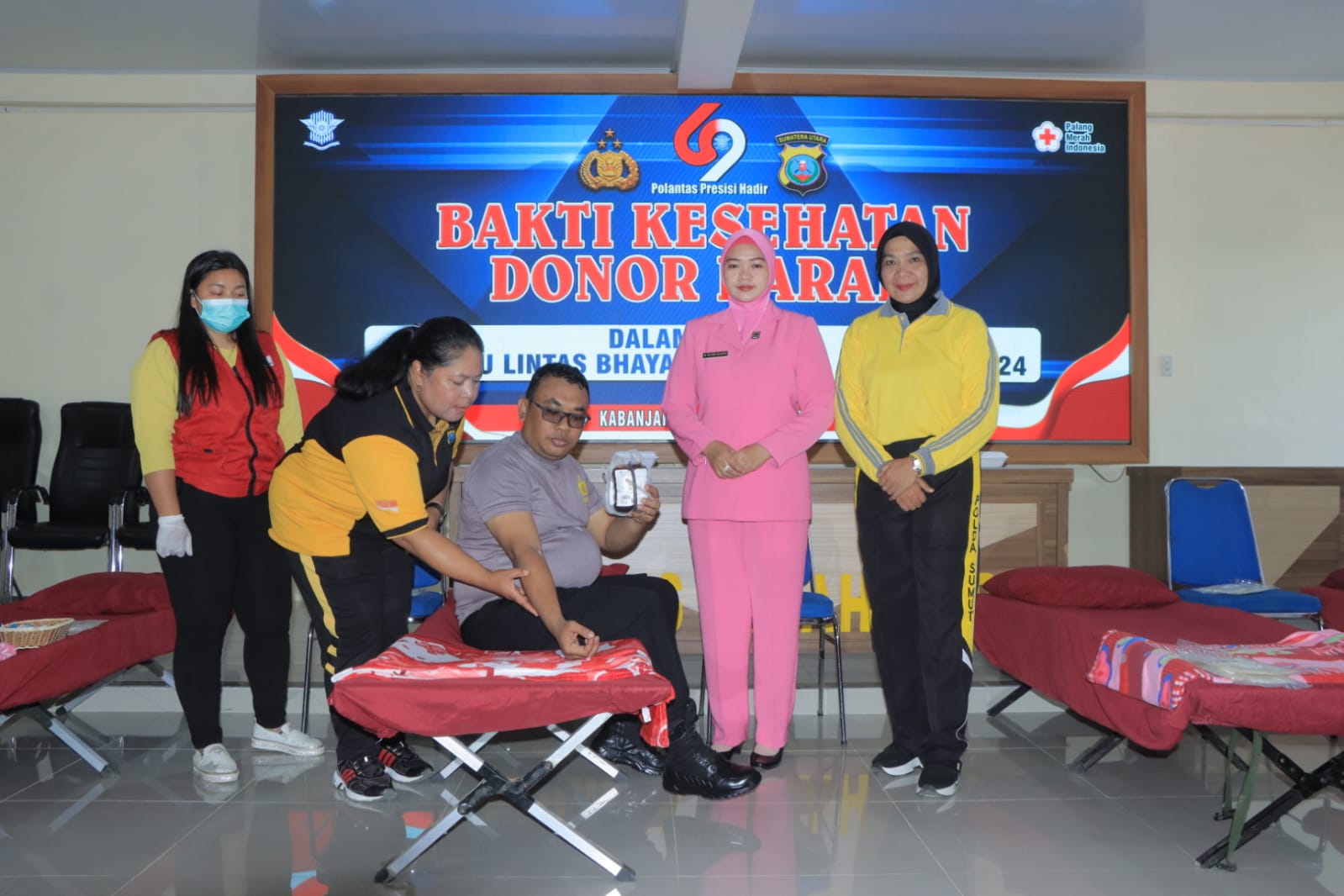 Polres Tanah Karo Gelar Donor Darah Sambut Hari Lalu Lintas ke-69