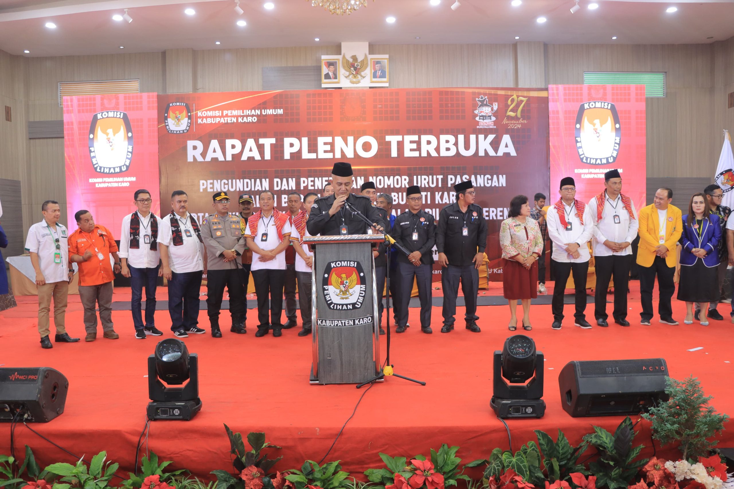 Polres Tanah Karo Maksimalkan Pengamanan Rapat Pleno Pengundian Nomor Urut Paslon Pilkada Karo 2024