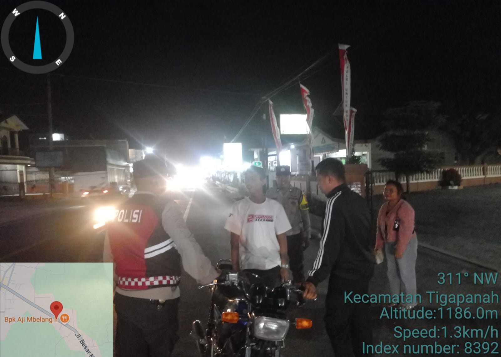 Polsek Tigapanah Gelar Patroli Malam, Cegah Balap Liar dan Aksi Begal