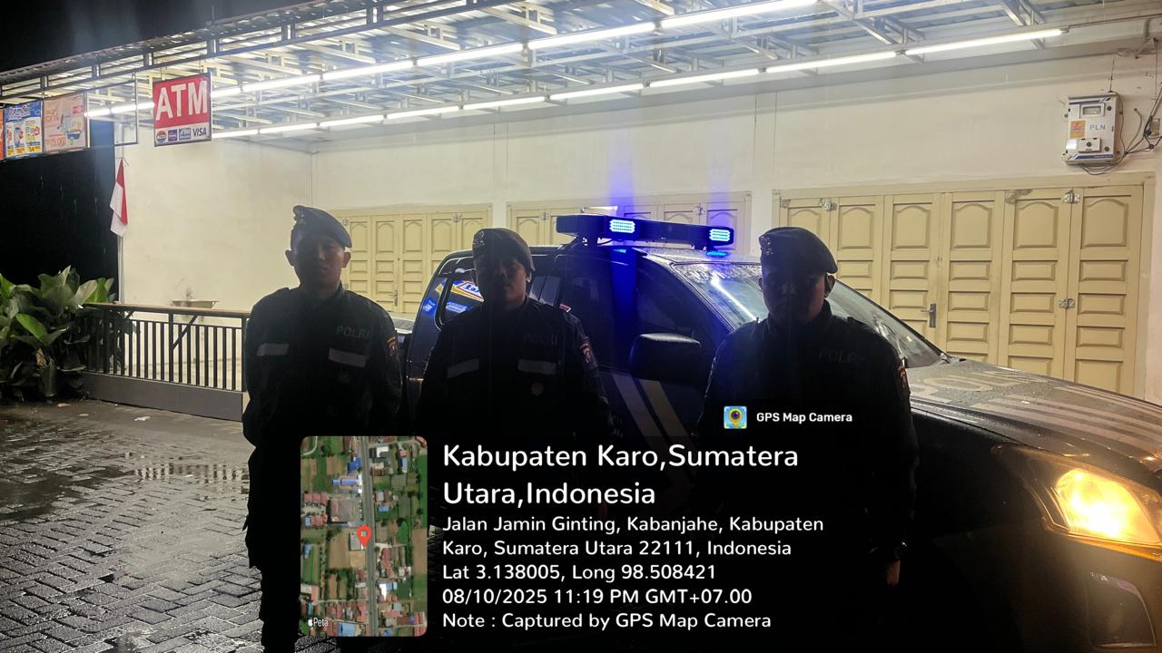 Patroli Malam Sat Samapta Ciptakan Kamtibmas Kondusif di Berastagi dan Kabanjahe