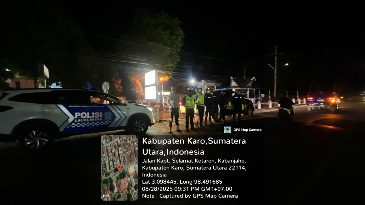 Polres Tanah Karo Gencarkan Patroli Malam Antisipasi 3C dan Balap Liar
