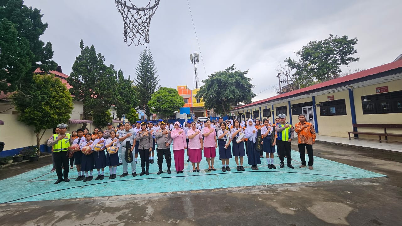 Polres Tanah Karo Gelar Police Go To School di SMP Kemala Bhayangkari Kabanjahe