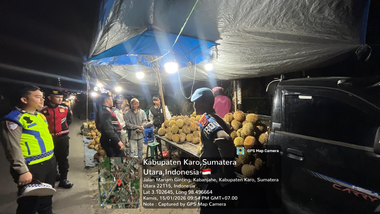 Patroli Malam Polres Tanah Karo, Situasi Kabanjahe Tetap Aman dan Kondusif