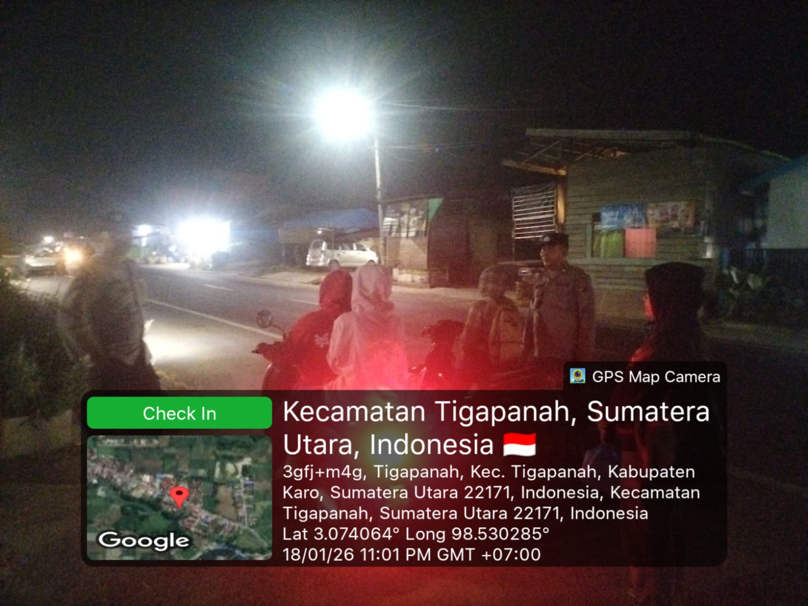 Polsek Tigapanah Gelar Blue Light Patrol, Antisipasi Gangguan Kamtibmas
