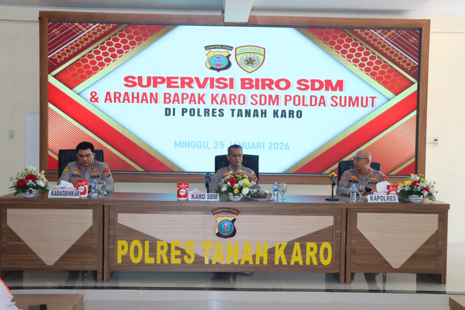 Supervisi Biro SDM Polda Sumut di Polres Tanah Karo, Tekankan Penempatan Personel Tepat Sasaran