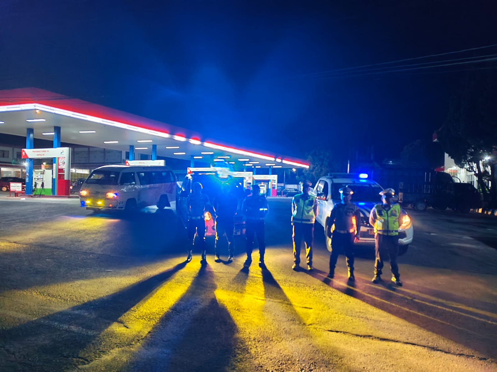 Patroli Dini Hari, Polres Tanah Karo Jaga Kamtibmas di Kabanjahe