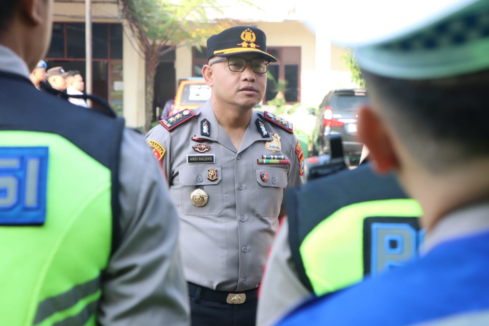 Kapolres Tanah Karo Tekankan Peningkatan Kinerja Sat Lantas Mulai Strong Point Pagi