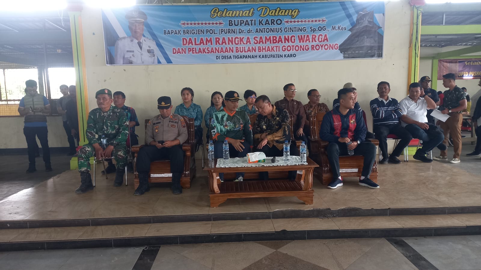 Bupati Karo Sambangi Warga Tigapanah, Polsek Tigapanah Amankan Bulan Bhakti Gotong Royong