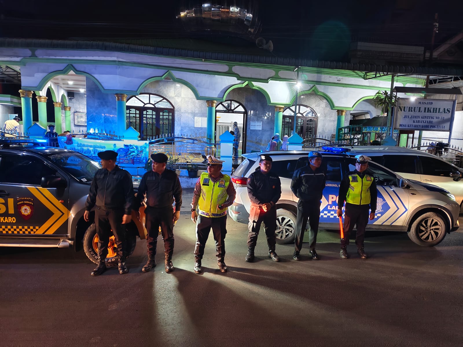 Patroli Malam dan Pengamanan Tarawih, Polres Tanah Karo Pastikan Kamtibmas Kondusif