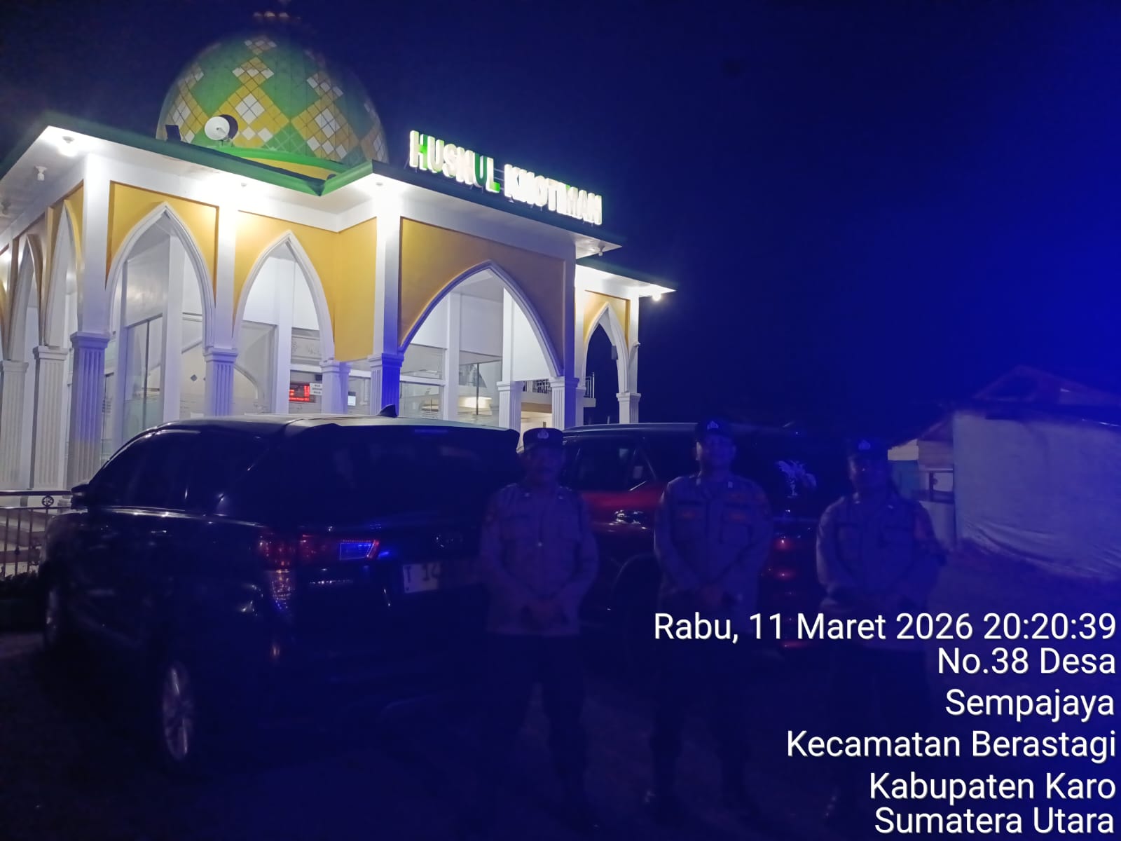 Polsek Berastagi Amankan Pelaksanaan Sholat Tarawih di Sejumlah Masjid